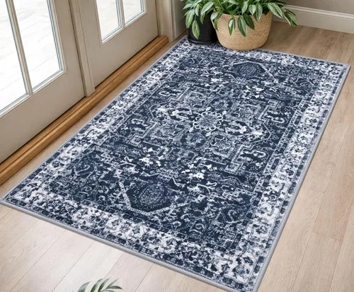 Miniatura 120 de KOZYFLY Alfombra Pequeña de Área 2x3 Pies Alfombras para Entrada Lavable Boho Alfombra de Entrada Antideslizante Tapete de Puerta Interior Entrada