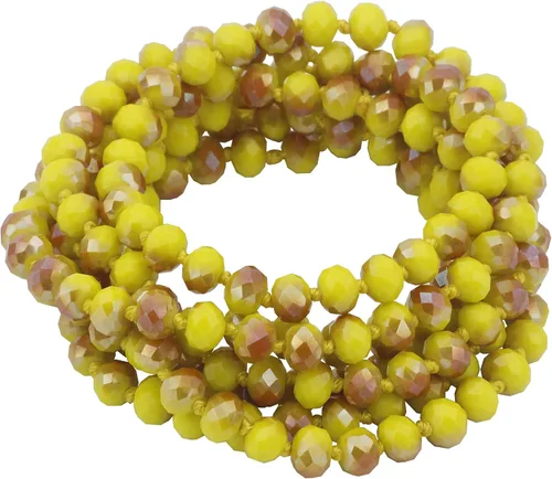 Miniatura 5 de Firstmeet - Collar con nudo de cuerda, de cuentas de cristal, largo, para mujer.