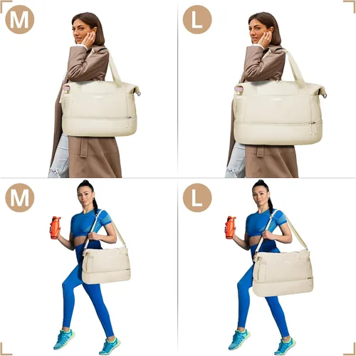 Miniatura 6 de Bolsa de lona de gimnasio para mujer, Blancuzco, Bolsa de viaje para gimnasio
