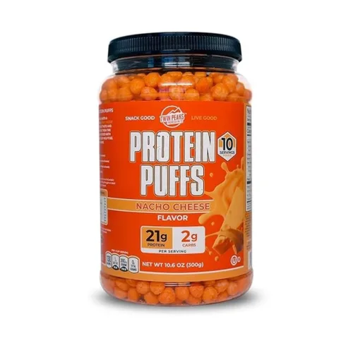 TWIN PEAKS PROTEÍN PUFF - (Queso Nacho), Snack bajo en carbohidratos apto para dieta keto (300g, 21g de proteína, 2g de carbohidratos netos, alto en