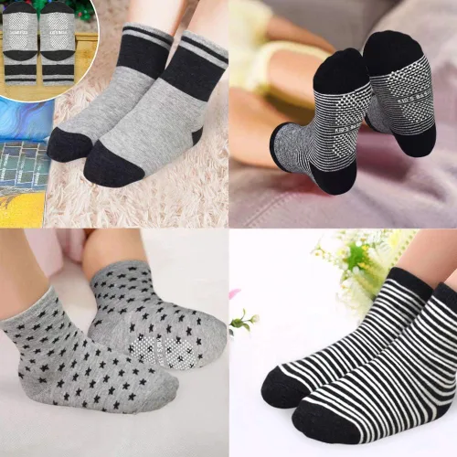 Miniatura 5 de Tphon Calcetines antideslizantes para niños pequeños con agarre, 12 pares de calcetines antideslizantes para niños y niñas de 1 a 7 años