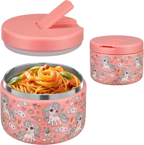 Miniatura 7 de Pawtong Tarro de comida aislado al vacío de 12 onzas con tapa de hebilla, termo de sopa de boca ancha para comida caliente para niños, contenedor