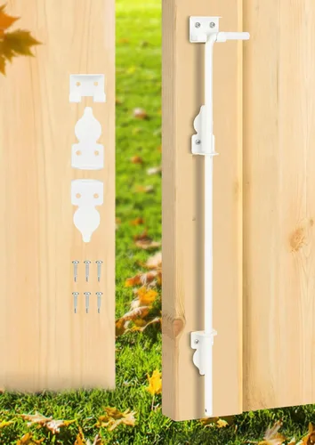 Miniatura 10 de Perno de caña de alta resistencia de 12 pulgadas, para barra de caída, cercas de metal de PVC, puertas dobles, acero sólido blanco, 1 paquete