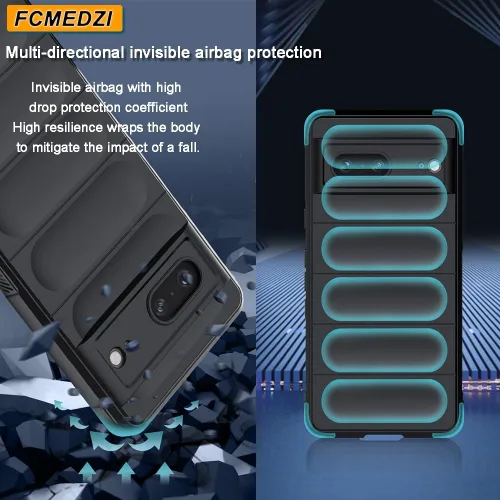 Miniatura 2 de Funda compatible con Google Pixel 8 Pro con tacto agradable al tacto [protección de grado militar de 15 pies] y protector de pantalla de vidrio