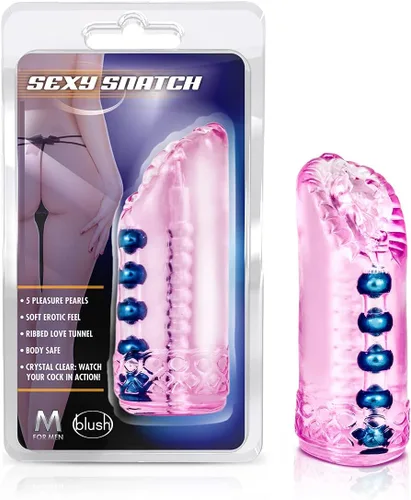 Miniatura 9 de Blush M - Masturbador de arrebatamiento de 5.5 pulgadas para hombre, coño realista y realista, canal texturizado acanalado con 5 cuentas de placer