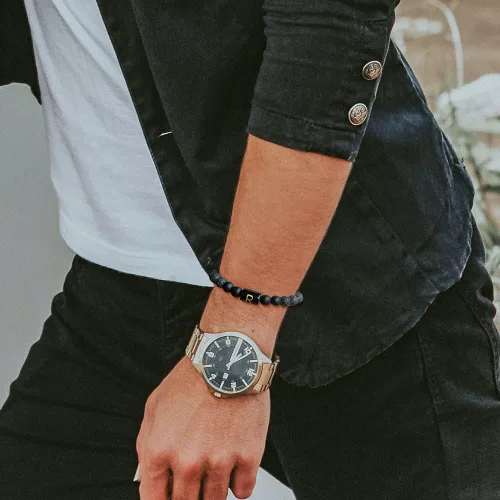 Miniatura 6 de XIMEO Pulseras de cuentas con iniciales para hombres y mujeres, pulseras de piedra curativa de piedra curativa de piedra de chakra, ojo de tigre