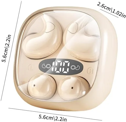 Miniatura 2 de 2 en 1 mini auriculares invisibles planos para dormir con cancelación de ruido, auriculares Bluetooth micro pequeños para dormir de lado con estuche