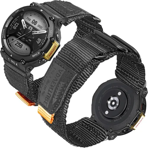 torbollo Compatible con Amazfit T-Rex/T-Rex Pro/T-Rex 2, correa de reloj de nailon duradera, correa de grado militar con aro y bucle hebilla