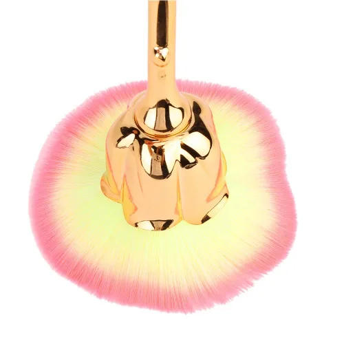 Miniatura 8 de Cepillo de polvo de uñas suave de 2 colores conveniente para uñas con mango (03-amarillo claro + polvo rosa)