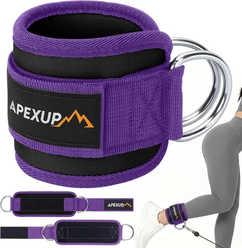Miniatura 12 de APEXUP Correa de tobillo para máquina de cable, bandas de resistencia de tobillo, correas de tobillo de patada hacia atrás con cable para gimnasio