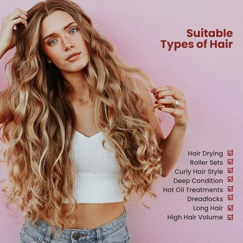 Miniatura 5 de Segbeauty - Accesorio para secador de pelo con capucha, extra grande, ajustable, con correa elástica para el cuidado del cabello rizado natural