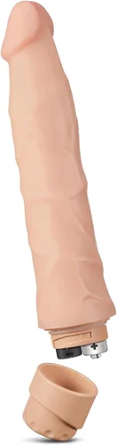 Miniatura 8 de Blush Dr. Skin Cock Vibe #1: Consolador vibrador largo de 9 pulgadas ~ Vibrador silencioso de múltiples velocidades de 2 pulgadas de ancho ~ Beige