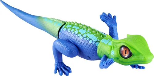Robo Alive Serie de Lagarto Acechador 2 Azul Verde por ZURU - Juguetes de reptil electrónico interactivo con batería que se mueve (Azul Naranja)
