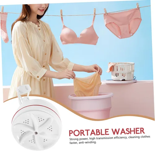 Miniatura 9 de Homoyoyo Lavadora portátil de 30 W, Lavadora USB con rotación inversa hacia adelante, limpieza profunda para ropa, calcetines, viajes, rv
