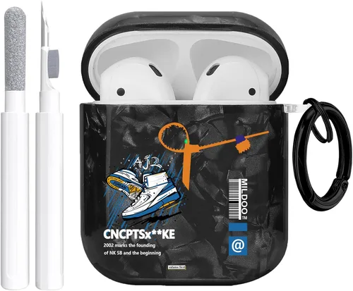 Miniatura 19 de Gedicht Compatible con fundas protectoras Apple Airpods de 2ª generación, zapatos deportivos de baloncesto y fútbol, repuesto suave de TPU