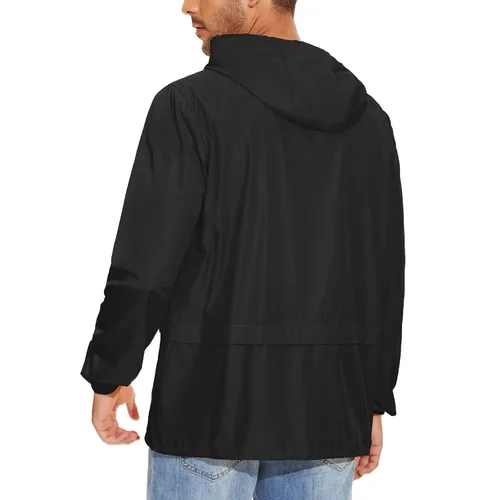 Miniatura 3 de American Trends Chaqueta impermeable para hombre, ligera, plegable, con capucha, cortavientos