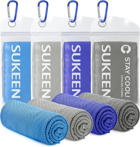 Miniatura 11 de Sukeen [4 unidades de toallas de refrigeración (40 x 12 pulgadas)], toalla de hielo, toalla de microfibra suave transpirable para yoga