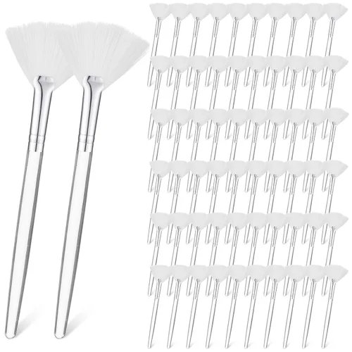 Miniatura 8 de 60 pinceles faciales de abanico, máscara de abanico, cepillos aplicadores faciales suaves, cepillo ácido, maquillaje, rubor, herramientas Champán