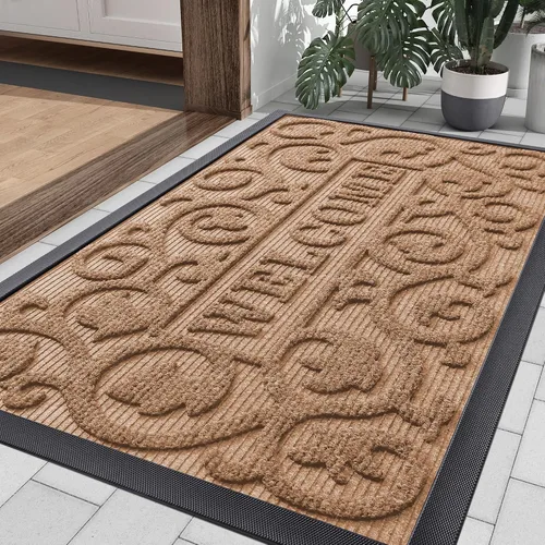 Miniatura 65 de Smiry - Felpudo para puerta principal y entrada interior y exterior, resistente, de caucho natural, atrapa la suciedad y la humedad delgado, diseño