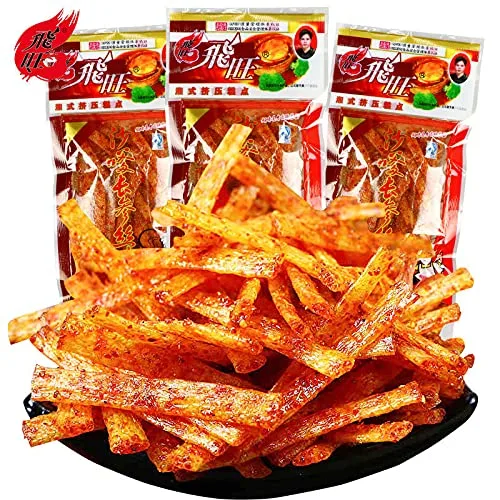 Miniatura 2 de YUYONGTANG Tiras picantes Feiwang Hunan 8090 bocadillos nostálgicos tiras picantes tiras picantes tiras picantes 8090 aperitivos picantes tiras