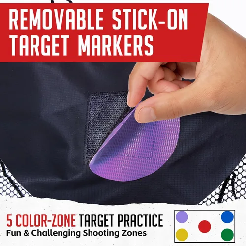 Miniatura 4 de ZEALFEEL Red de portería de fútbol, red de portería de 3,6 x 1,8 m con 5 zonas de puntuación para práctica de tiro y portería, malla antidesgarro, 3