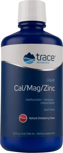 Miniatura 5 de Trace Minerals Cal/Mag/Zinc líquido, calcio, magnesio, zinc, vitamina D3 Suplemento dietético que apoya la densidad de tejido, músculo y hueso