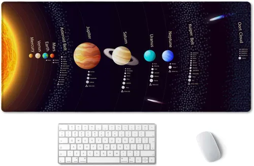 SSOIU ArtSo - Alfombrilla de mouse extendida para juegos XXL, alfombrilla larga para teclado, decoración de escritorio, base de goma antideslizante,