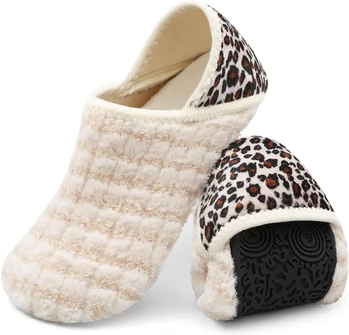 XIHALOOK Pantuflas de casa para mujeres y hombres, zapatos de calcetín acogedores con suela de goma suave para interiores y exteriores