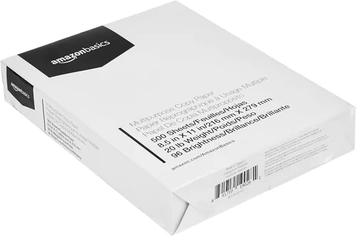 Miniatura 3 de Amazon Basics - Papel de copia multipropósito para impresora (blanco brillante 96, 8.5 x 11 pulgadas, 1 resma (500 hojas)