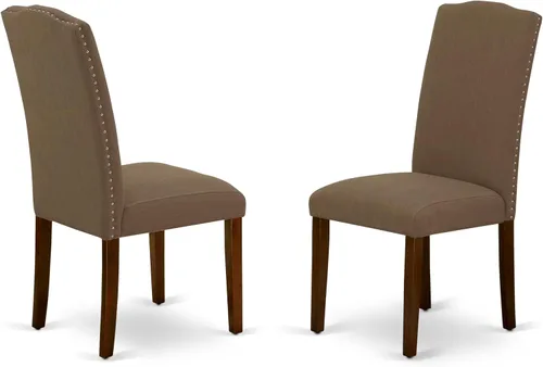 Miniatura 12 de East West Furniture ENP1T69 Encinal Parson - Juego de 2 sillas acolchadas de piel sintética negra con ribete de clavo, color negro