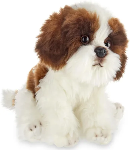 Bearington Collection Shih Tzu Peluche de Animal - Cachorro de peluche Barkston Shih Tzu de 13 pulgadas, perros de peluche realistas suaves y