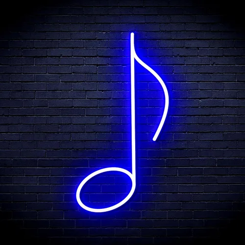 ADVPRO Muestra de neón de silicona LED de silicona de nota musical - azul - st16s32-fnu0074-b