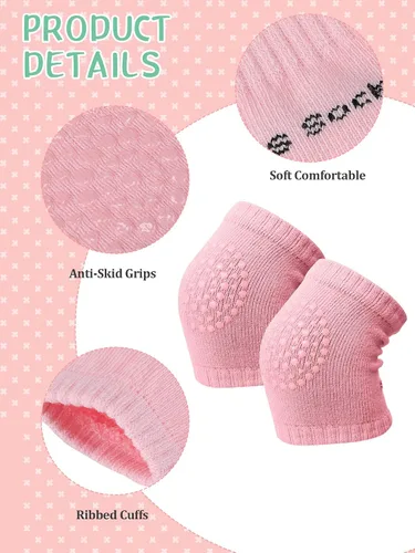 Miniatura 3 de Juego de 10 pares de rodilleras antideslizantes para bebés y calcetines antideslizantes para bebés, unisex para niños pequeños, calcetines