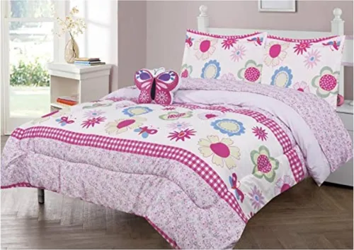 Miniatura 25 de LinenTopia Juego de ropa de cama Queen de 8 piezas para niñas, cama en una bolsa, juego de edredón para niños con sábanas de cama, funda