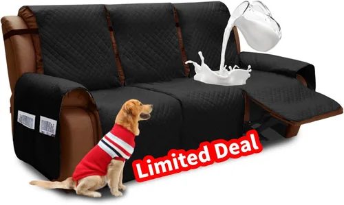 Miniatura 29 de XINEAGE Funda para Loveseat Reclinable Resistente al Agua, Fundas para Loveseat Reclinable de 2 Asientos con Bolsillos, Funda Protectora para Café