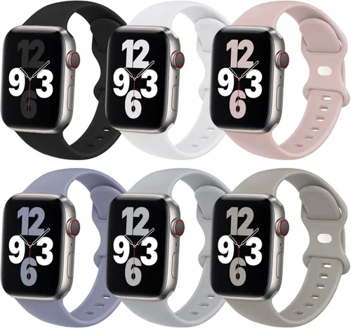 Miniatura 16 de Paquete de 6 correas deportivas compatibles con Apple Watch Band de 1.496 in 1.575 in 1.614 in 1.654 in 1.732 in 1.772 in 1.811 in 1.929 in