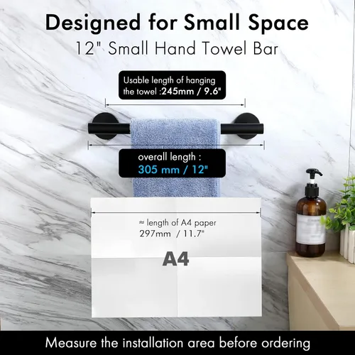Miniatura 2 de Toallero KES para toalla de baño, cocina, mano, paños para trastes, hecho de acero inoxidable a prueba de óxido, montaje de pared, SUS304, 12