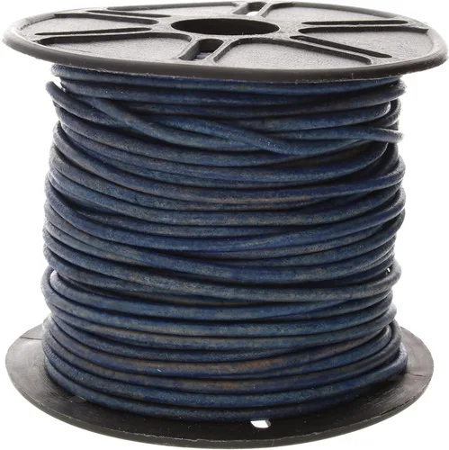Miniatura 64 de The Beadsmith Cordón de cuero – Negro – Bobina de 0.039 in – 5 yardas/14.8 ft – Tanga de cuero indio ideal para trenzar, cuentas, collares, cordones