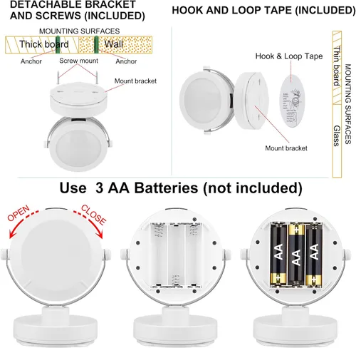 Miniatura 5 de Luces LED de acento que funcionan con pilas, luz de imagen regulable con control remoto, 12 luces de arte que cambian de color, luz de disco