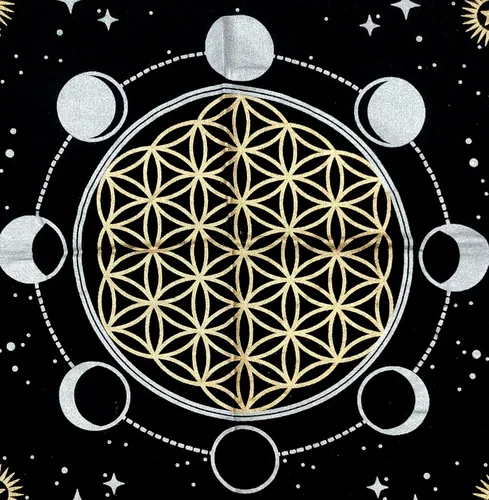 Miniatura 2 de Mantel de altar dorado con diseño de búho salvaje, diseño de brujería y búho salvaje, mantel cuadrado Wicca Wicca espiritual sagrado para mesa Fases