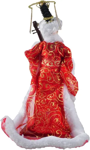 Miniatura 3 de Figura de seda de artesanía tradicional china de 12 pulgadas, adornos coleccionables de personajes antiguos chinos para decoración del hogar (rojo)