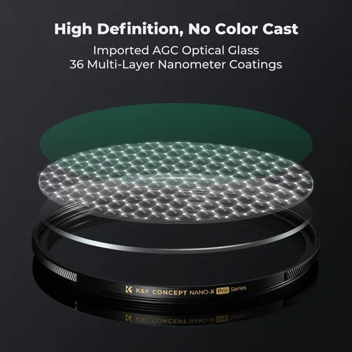 Miniatura 6 de K&F Concept Filtro de protección de lente UV MC de 1.693 in súper delgado con 36 recubrimientos multicapa, filtro de lente de cámara UV de alta