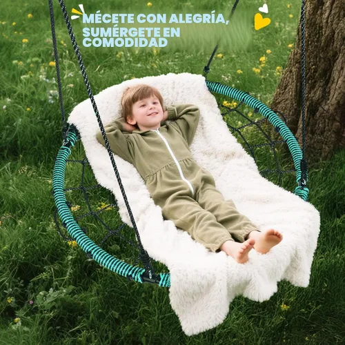Miniatura 5 de Trekassy - Columpio de tela de araña de 40 pulgadas para árbol, de 750 libras, para niños y adultos, red para exterior con marco de acero y 2 Verde