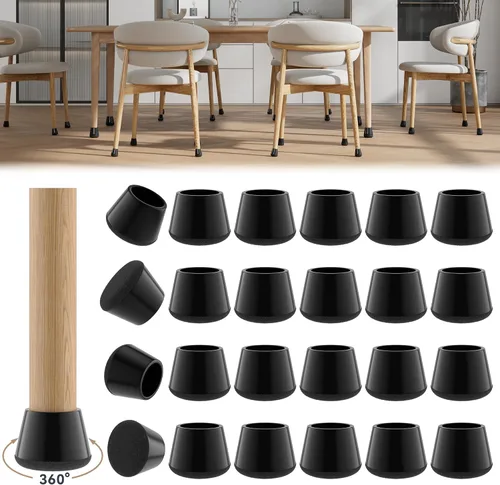 Miniatura 20 de 24 piezas de protectores de piso de silicona extra pequeños para patas de silla para pisos de madera dura, fundas engrosadas de goma para patas