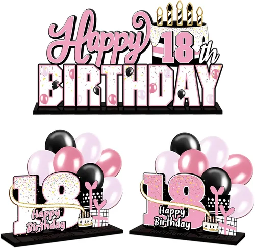 Miniatura 91 de LINGTEER Feliz 10º Cumpleaños Juego de Centros de Mesa de Acrílico Azul para Mesa - Brindemos por Diez Años Decoraciones de Regalo de Fiesta de 10º
