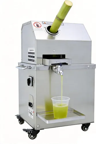 TECHTONGDA Exprimidor eléctrico comercial de caña de azúcar, prensa de caña de azúcar, 3 rodillos Extractor de jugo de caña de azúcar de acero