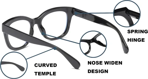Miniatura 3 de Oversized Reading Glasses for Women,3 Pack Blue Light Blocking Computer Spring hinge Readers 6MIX-C1