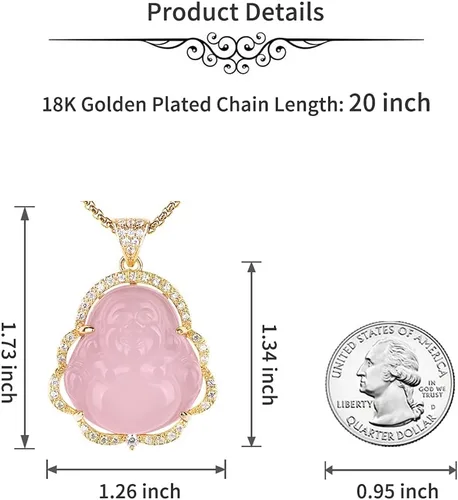 Miniatura 6 de Collar de llamativo de buena suerte, Dije de lujo de circonia cúbica con cadena chapada en oro de 18 quilates, Regalo de joyería refinada de collar