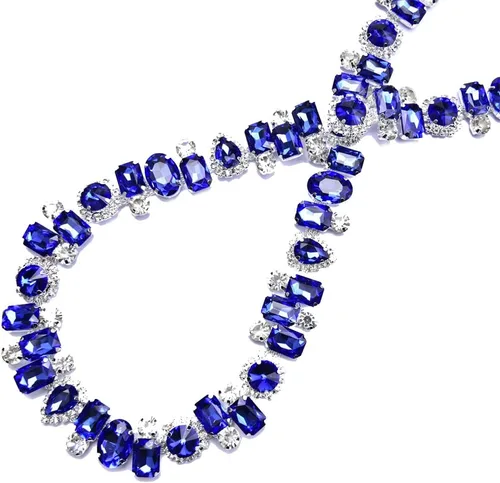 Miniatura 2 de Cadena de garra de diamantes de imitación de flor de 1 yarda Soldadura Código de cristal de diamante Recorte DIY Collar Cinta Ropa Accesorios