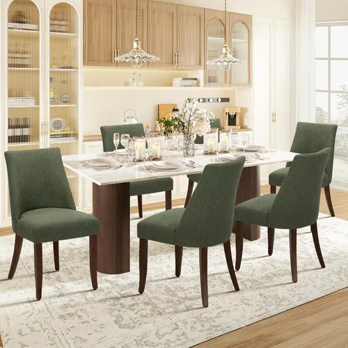 Miniatura 14 de COLAMY Juego de 2 sillas tapizadas para comedor, sillas de cocina modernas de mediados de siglo con respaldo, sillas laterales de comedor